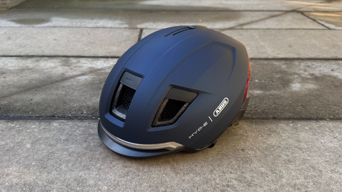 The Abus Hyp-E helmet with vents open