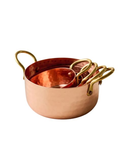 Hammered Copper & Gold Measuring Cups
