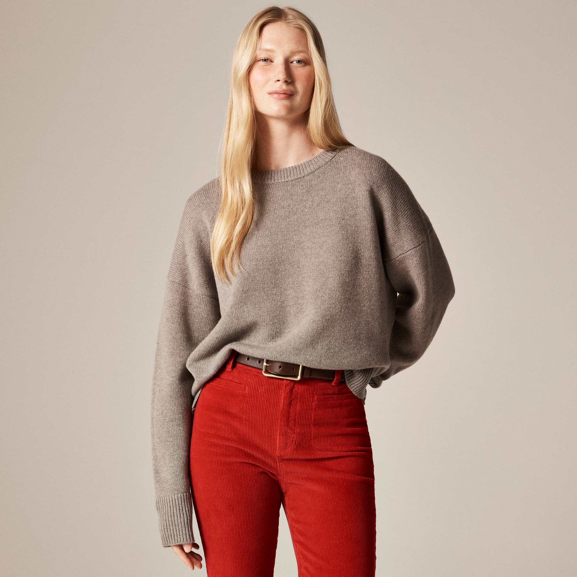 Spring Street Cashmere Luxe-Weight Crewneck Sweater