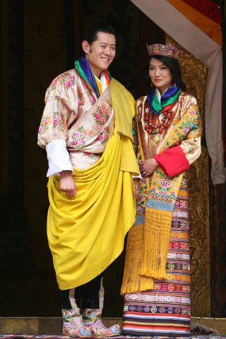 royal wedding dresses Queen Jetsun Pema of Bhutan