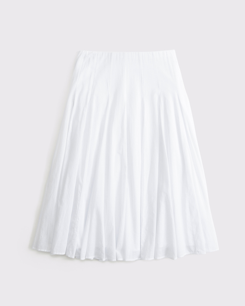 100% Cotton Godet Midi Skirt