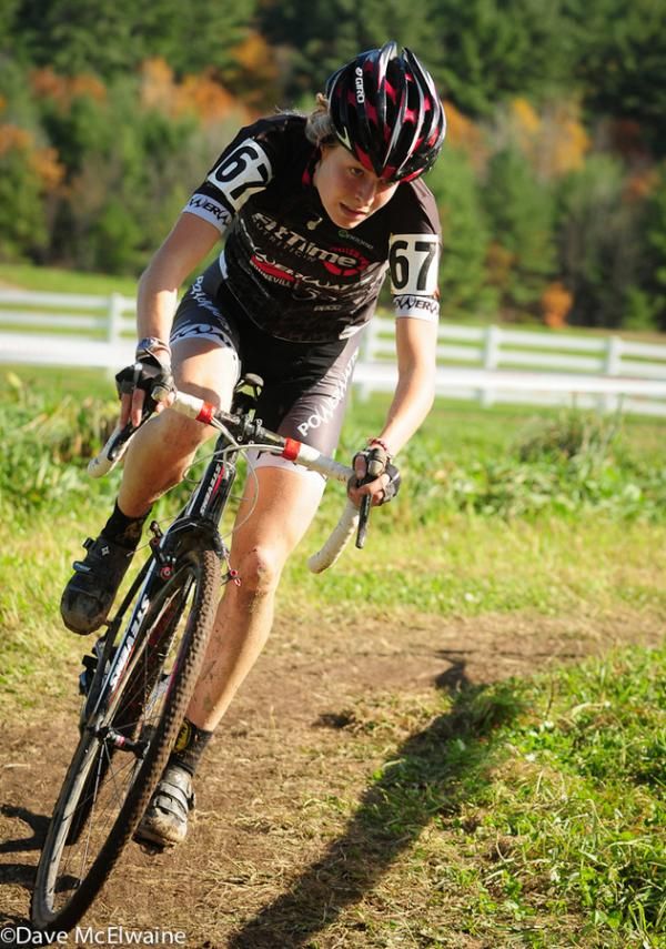 Maghalie Rochette (PowerWatts-FTTIME) riding in second place