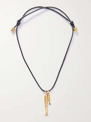 + Net Sustain Gone Fishing Gold-Plated Cord Necklace