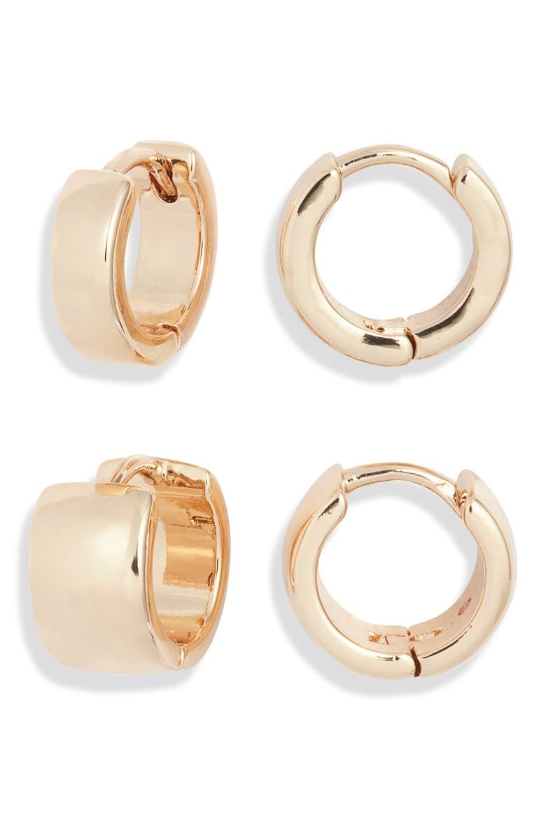 Set of 2 Huggie Hoop Earrings