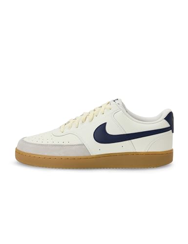 Nike Men's Court Vision Lo Sc Lifestyle Shoes, Sail/midnight Navy-Gum Light Brown, 10