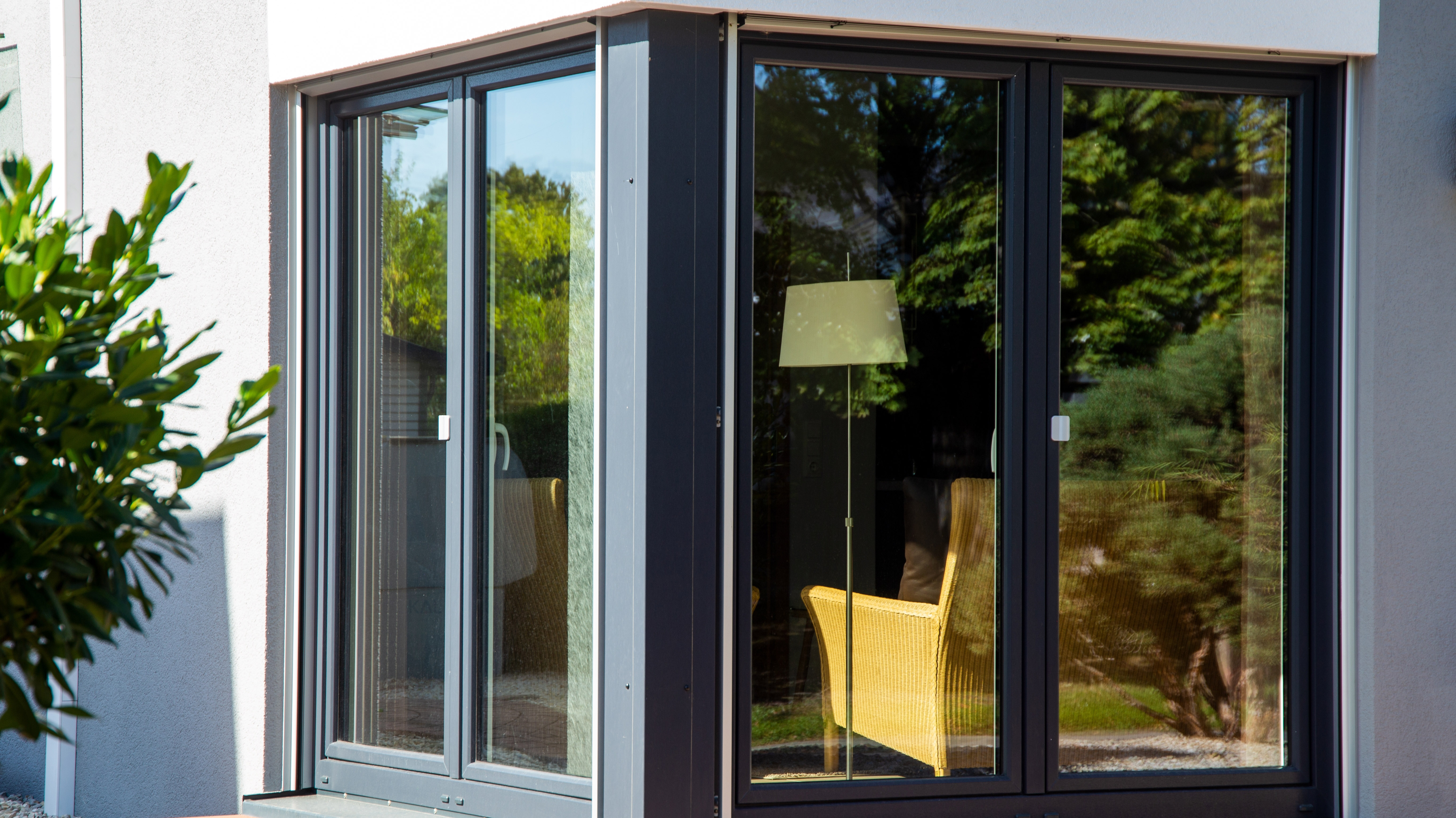 Black framed patio doors