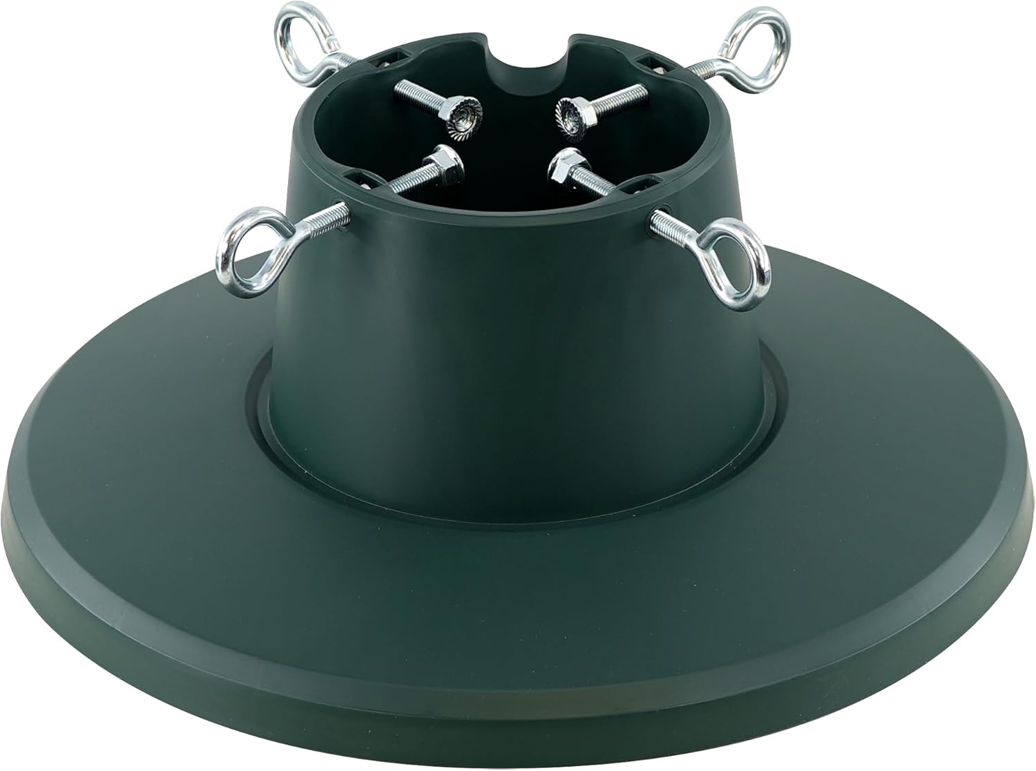 Geezy Traditional Christmas Tree Stand, Solid Frame, Strong Plastic Holder, Adjustable Holder, Green (trunk Diameter 3.5-10.5 Cm (plastic))