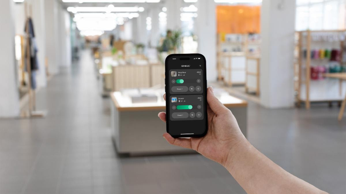 The new Genelec audio app on a smartphone. 