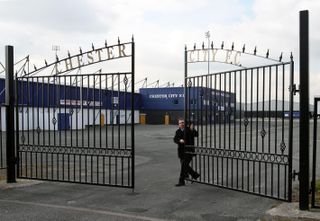 The main entrance to Chester's stadium is in England
