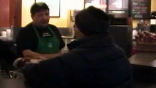 A Starbucks worker on The Late Show with David Letterman