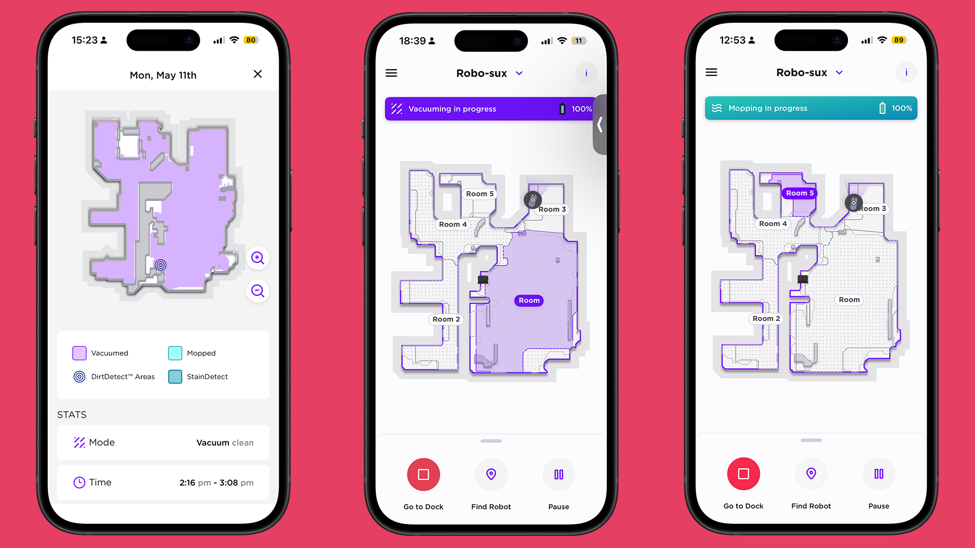 Shark PowerDetect UV Reveal app maps and screenshots