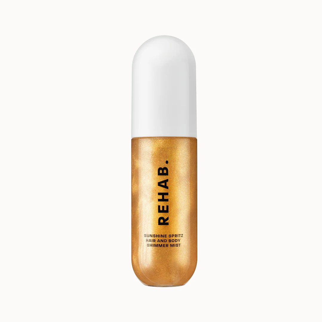 A packshot bottle of rehab sunshine spritz