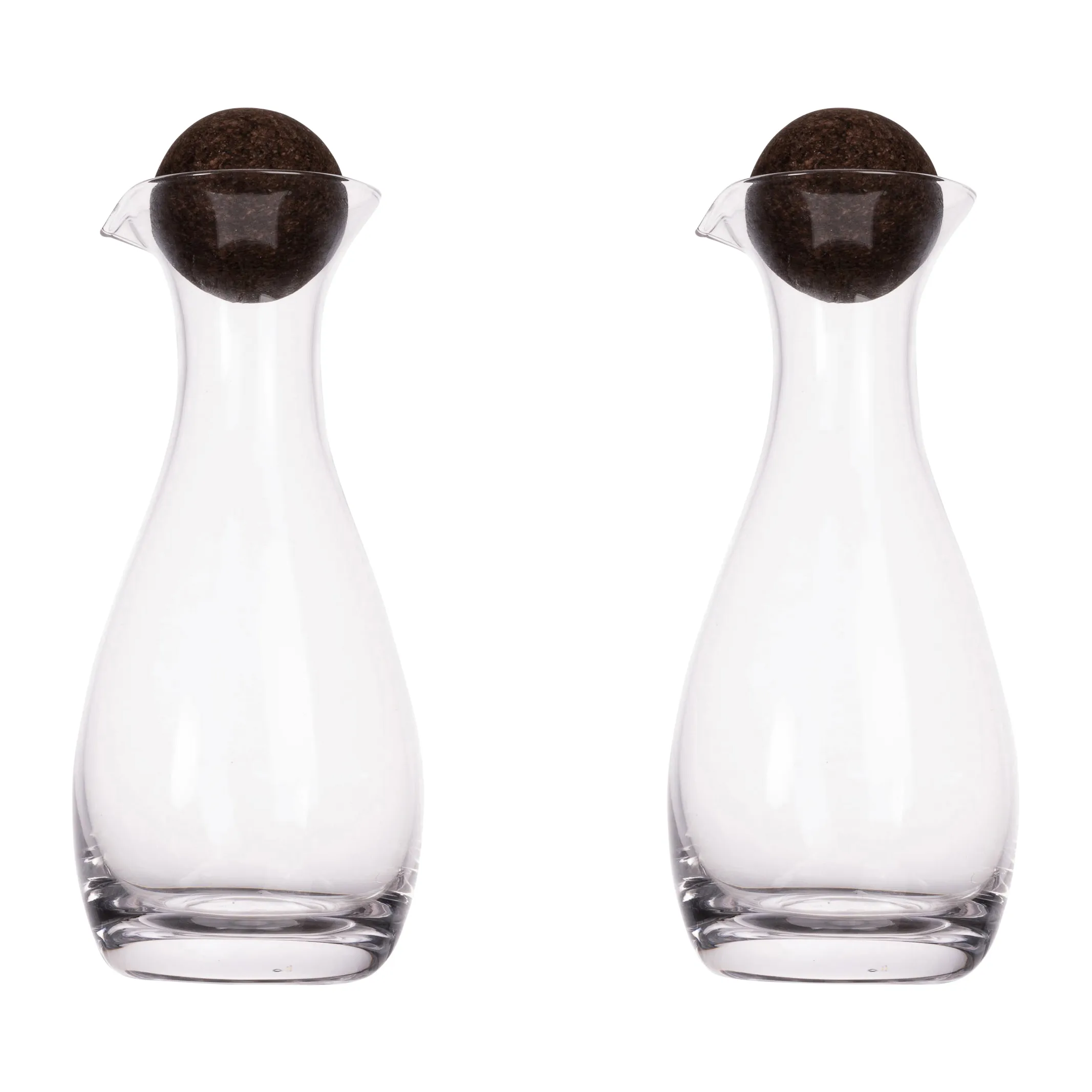 Sagaform, Nature Oil/vineger Bottle With Cork Stopper 2-Pack 35cl, Clear-Dark Brown