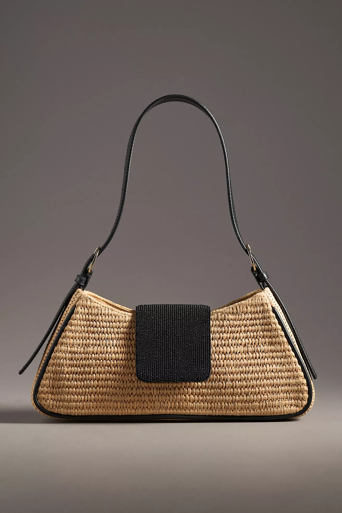 Beaded Rattan Shoulder Bag