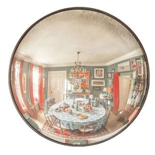 Grouper Convex Mirror With Antiqued Glass