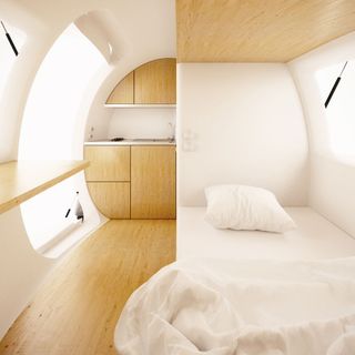Modern interior of ecocapsule pod