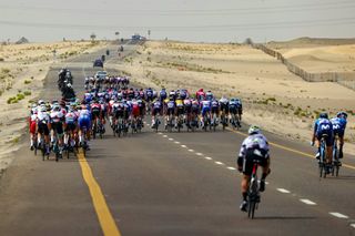 The wind blew on stage 1 of the UAE Tour