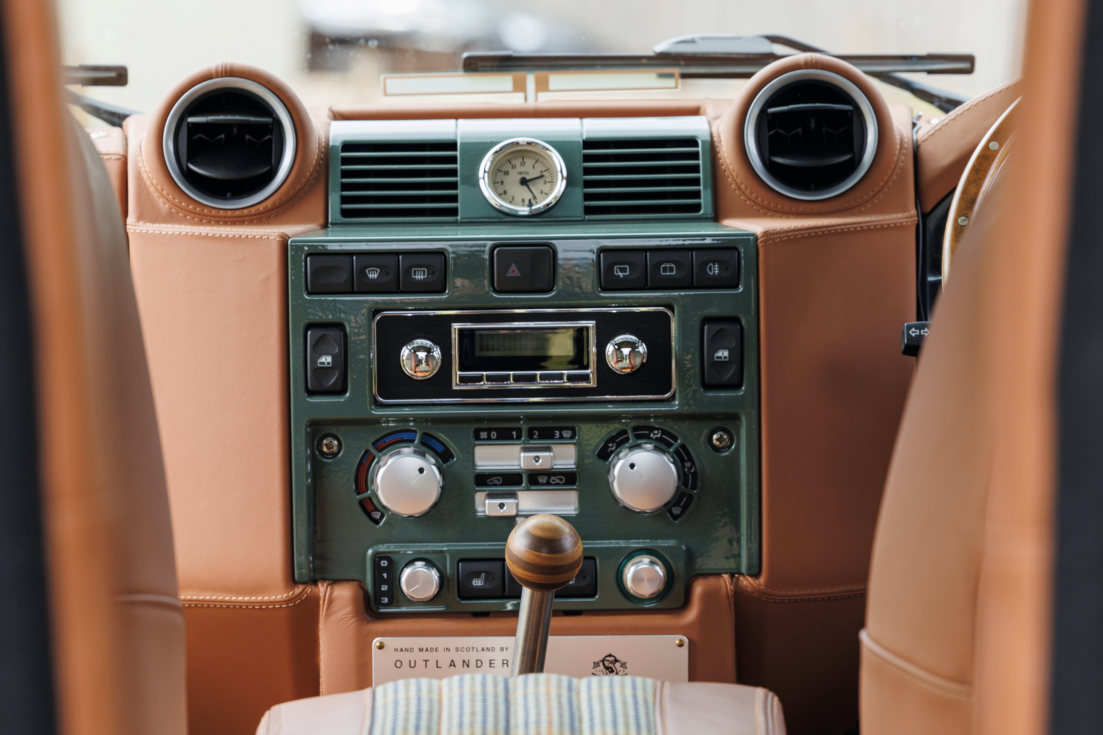 The central console of an Outlander Defender