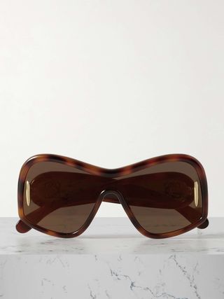 Anagram Oversized D-Frame Tortoiseshell Acetate Sunglasses