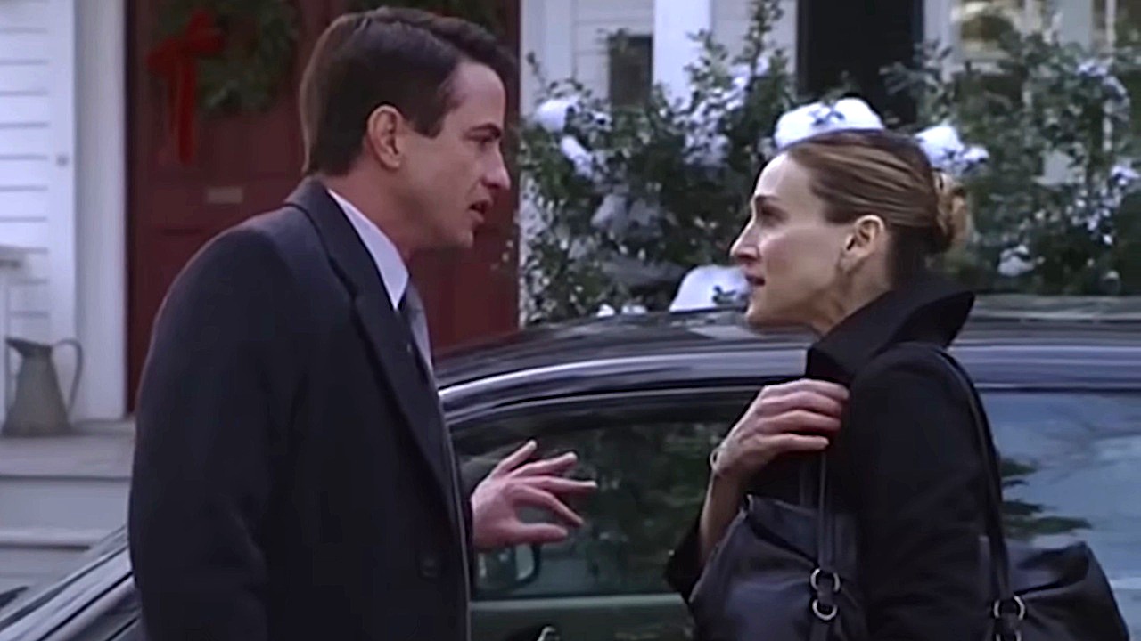 Dermot Mulroney as Everett and Sarah Jessica Parker as Meredith in The Family Stone.