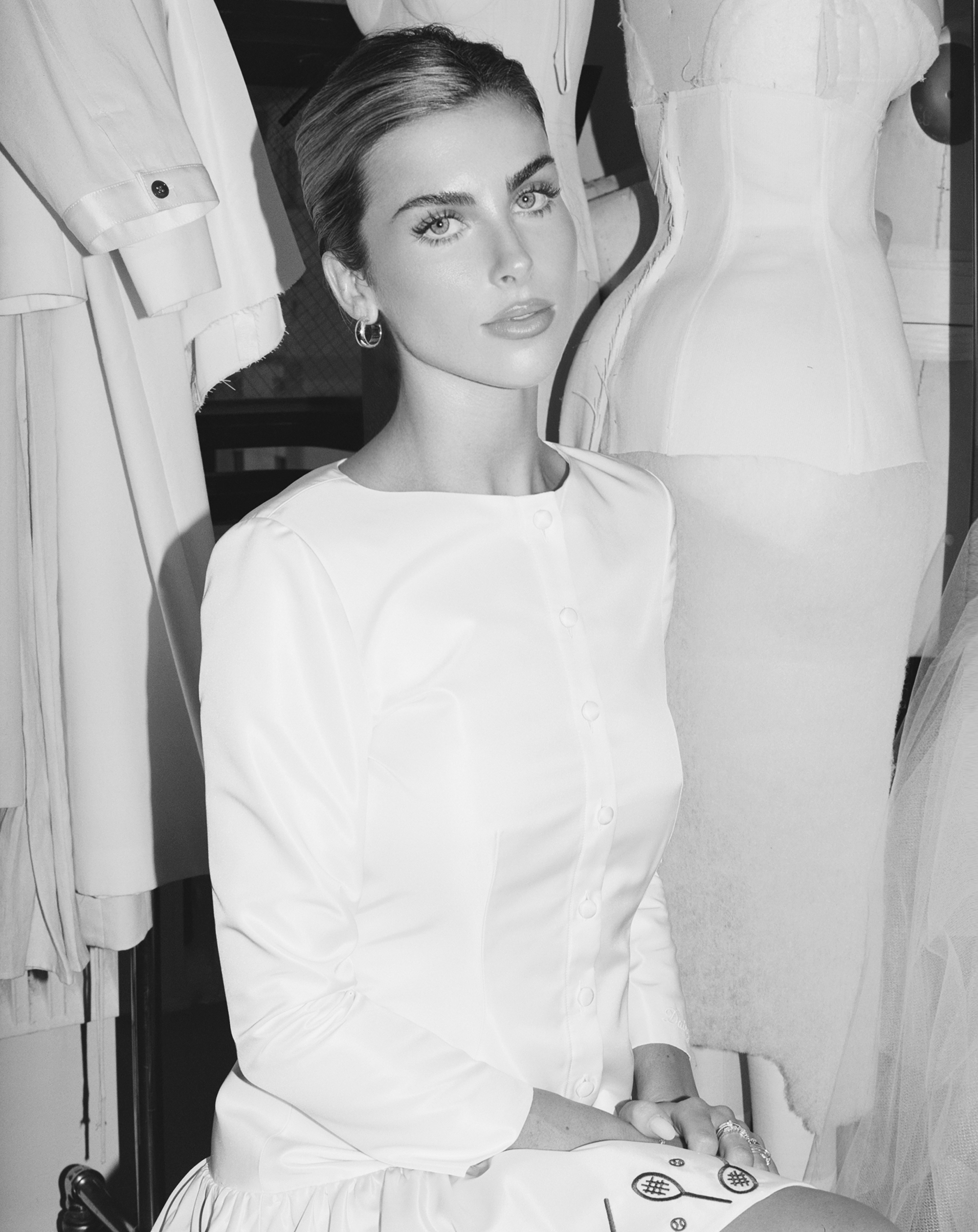 Paige Lorenze wearing her custom Wimbledon dress.