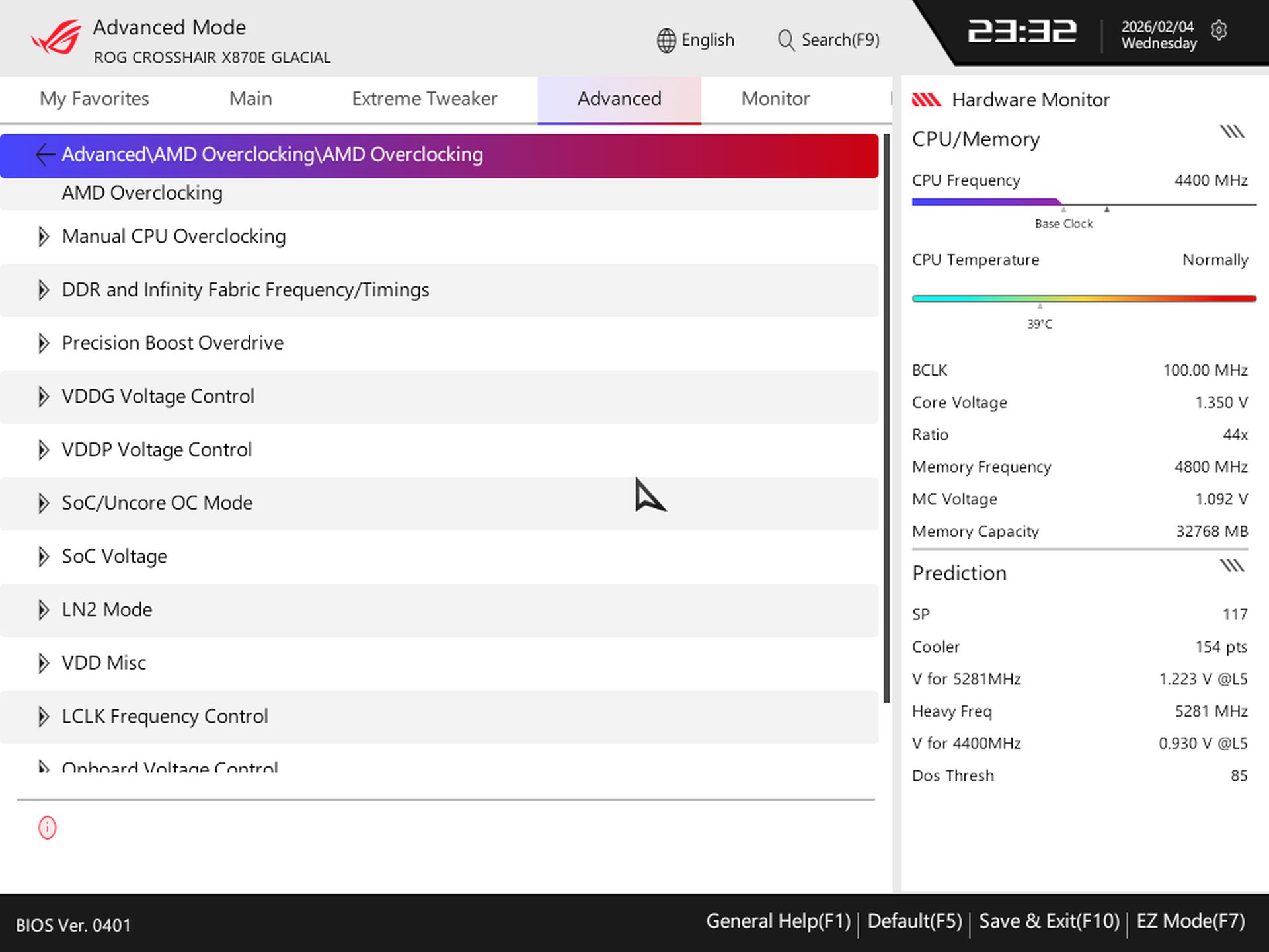 Asus ROG Crosshair X870E Glacial - BIOS