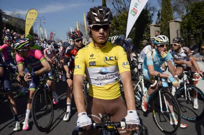 Carlos Betancur (AG2R La Mondiale) in the maillot jaune at Paris-Nice