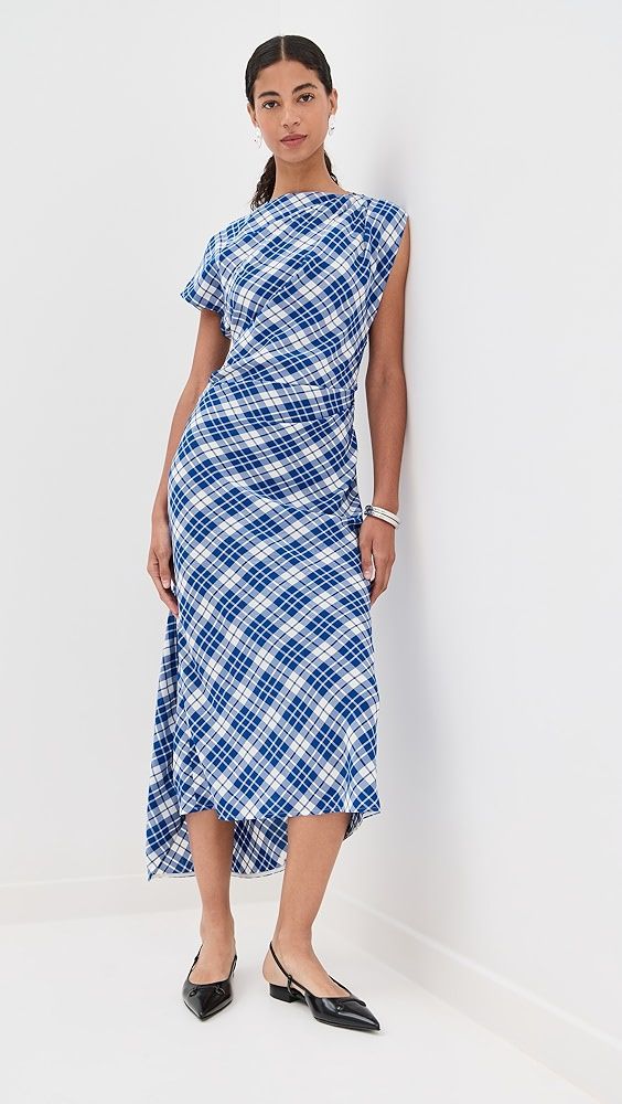 Proenza Schouler Hallie Dress in Crinkled Plaid