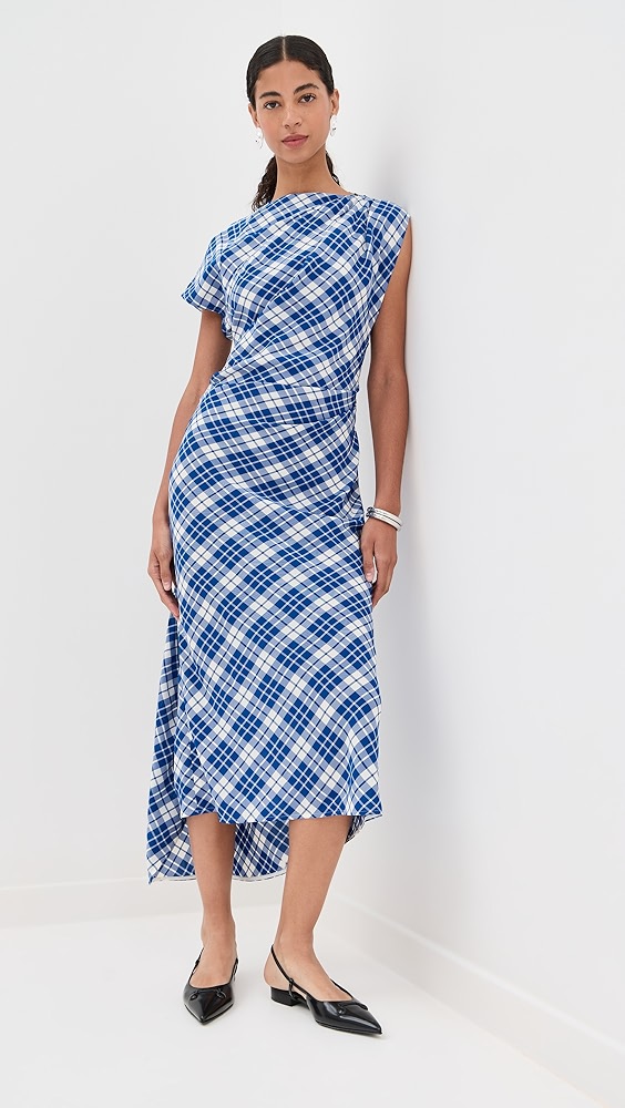 Proenza Schouler Hallie Dress in Crinkled Plaid