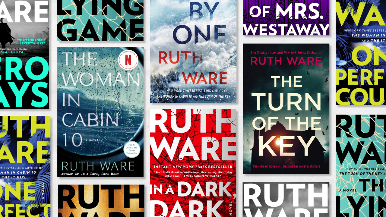 a collage of book covers for mystery thriller books by author ruth ware