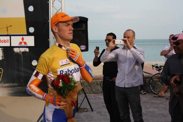 Lars Boom (Rabobank) in the golden jersey.