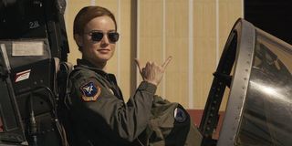 Brie Larson as Carol Danvers as an Air Force Pilot in Captain Marvel