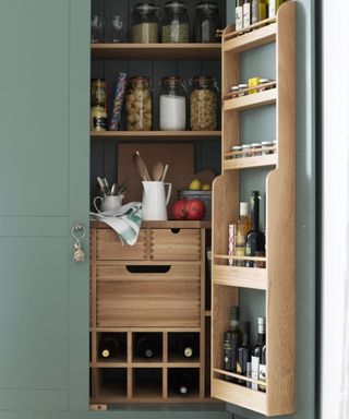 Green painted pantry