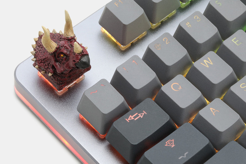 Dinosaur Keycaps for mechanical keyboards.