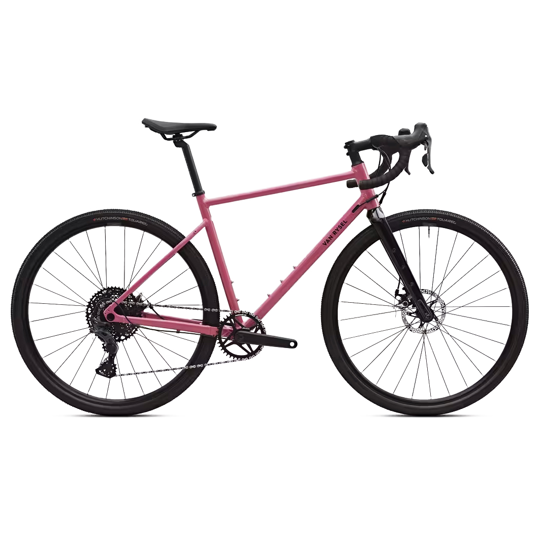 Van Rysel GRVL AF 2 In salomon pink featuring microshift sword