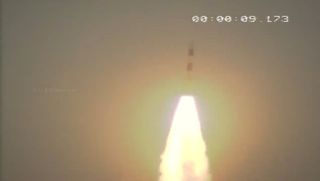An Indian Space Research Organisation Polar Satellite Launch Vehicle launches the Cartosat-3 satellite and 13 U.S. nanosatellites into orbit from the Satish Dhawan Space Centre in Sriharikota on Nov. 27, 2019.