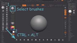 ZBrush: Dock favourite brushes