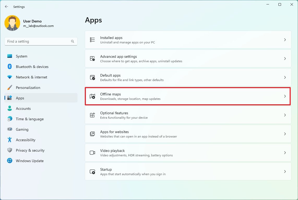 Office maps settings