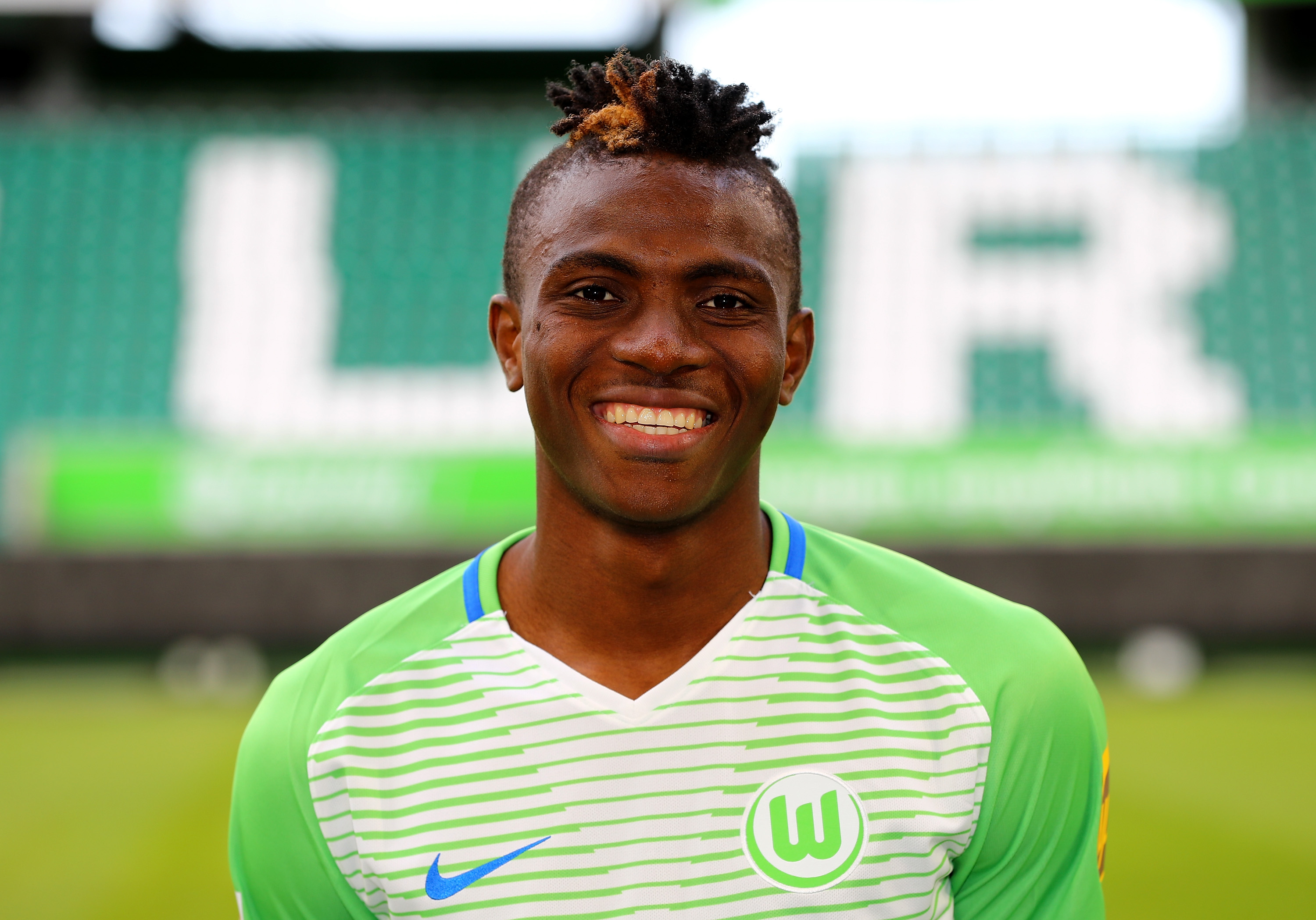 xxx of VfL Wolfsburg poses during the team presentation at on September 13, 2017 in Wolfsburg, Germany.