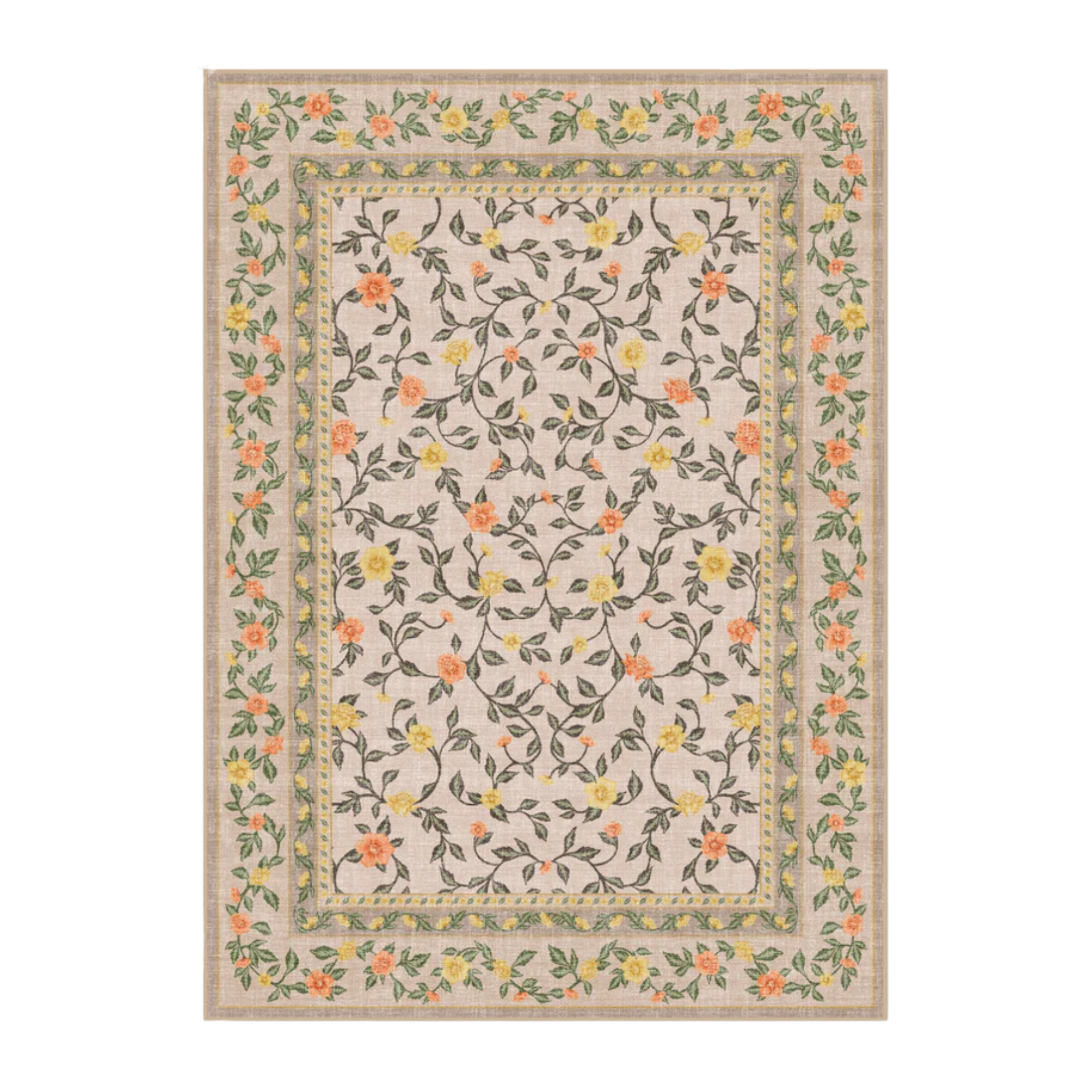 a floral outdoor rug