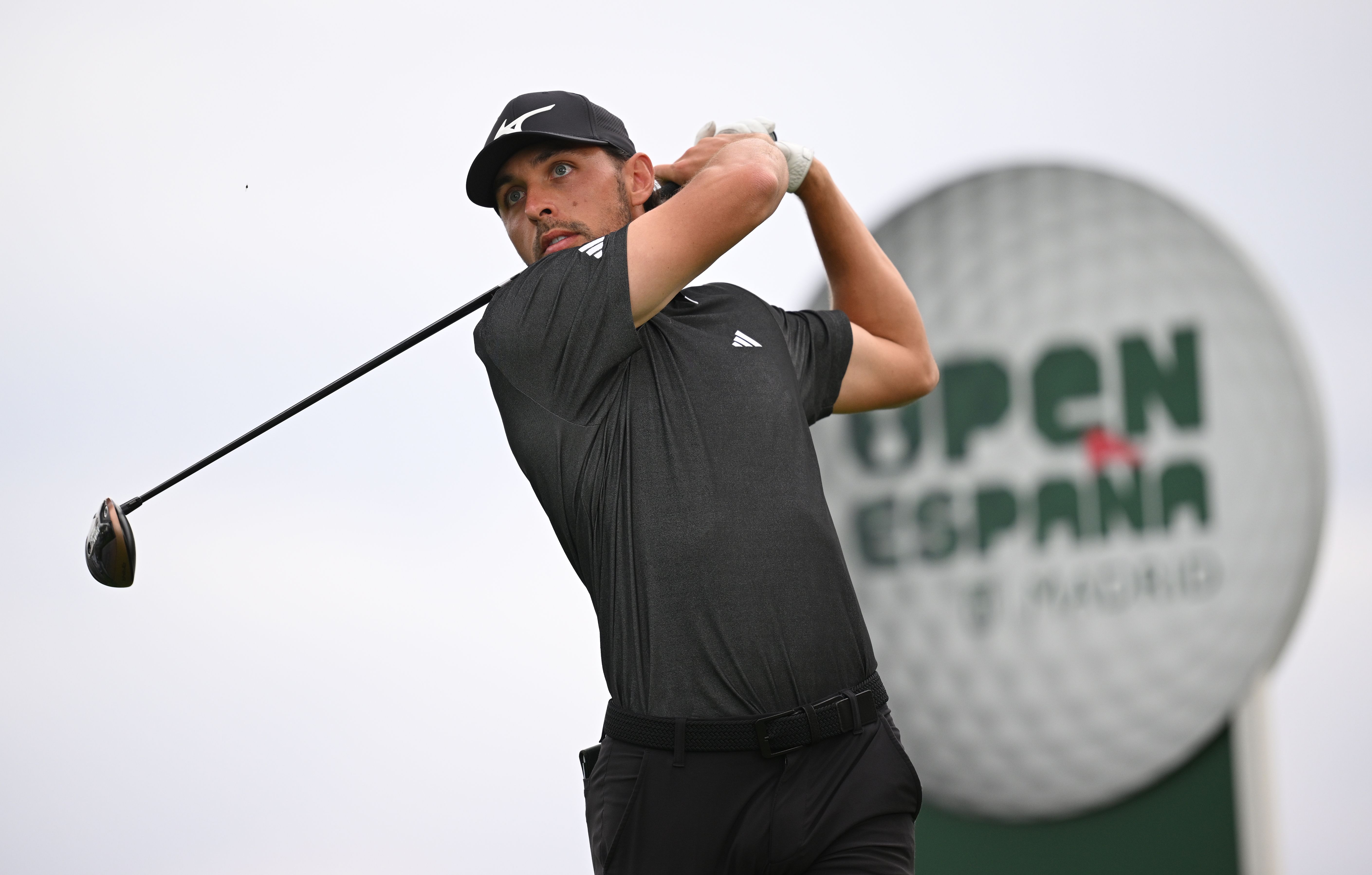 Marco Penge hits a mini driver off the tee