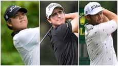 Yubin Jang, Luis Masaveu and Ben Campbell hitting drives