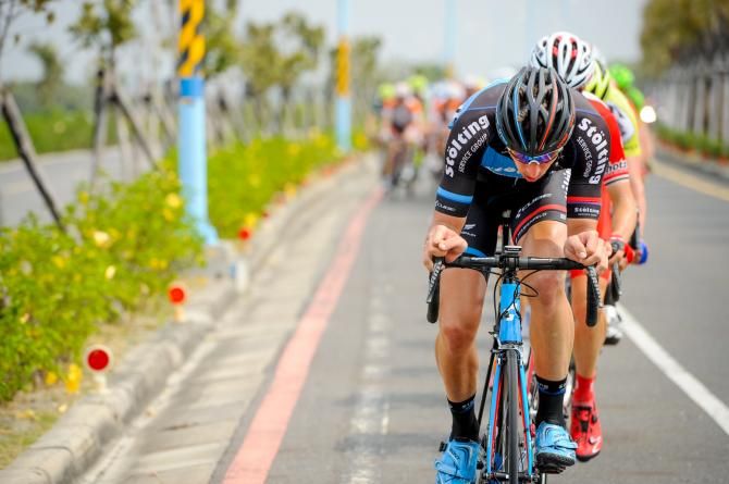 Team St&ouml;lting on the front of the bunch