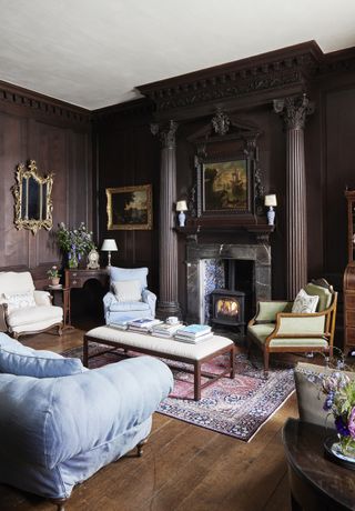 traditional panelled sitting room in a Georgian home