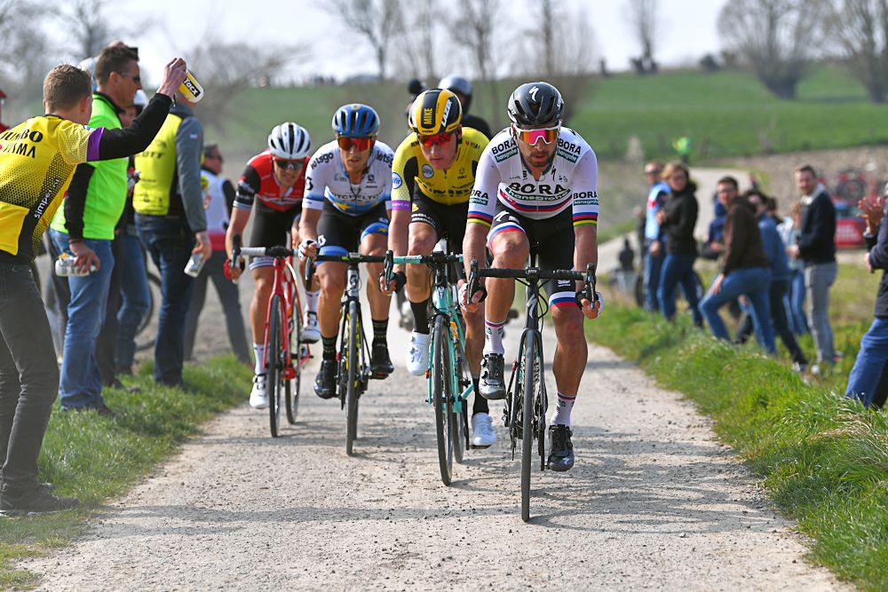 Peter Sagan leads the breakaway during Gent-Wevelgem