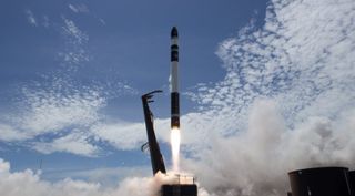 A Rocket Lab Electron Rocket lifts off from the company's launch site in New Zealand Jan. 20. This launch, the second for the small launch vehicle, was the first to successfully reach orbit.