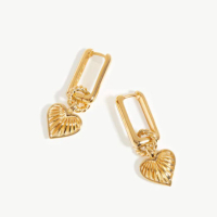 Missoma Ridge Heart Charm Earrings: $149.00