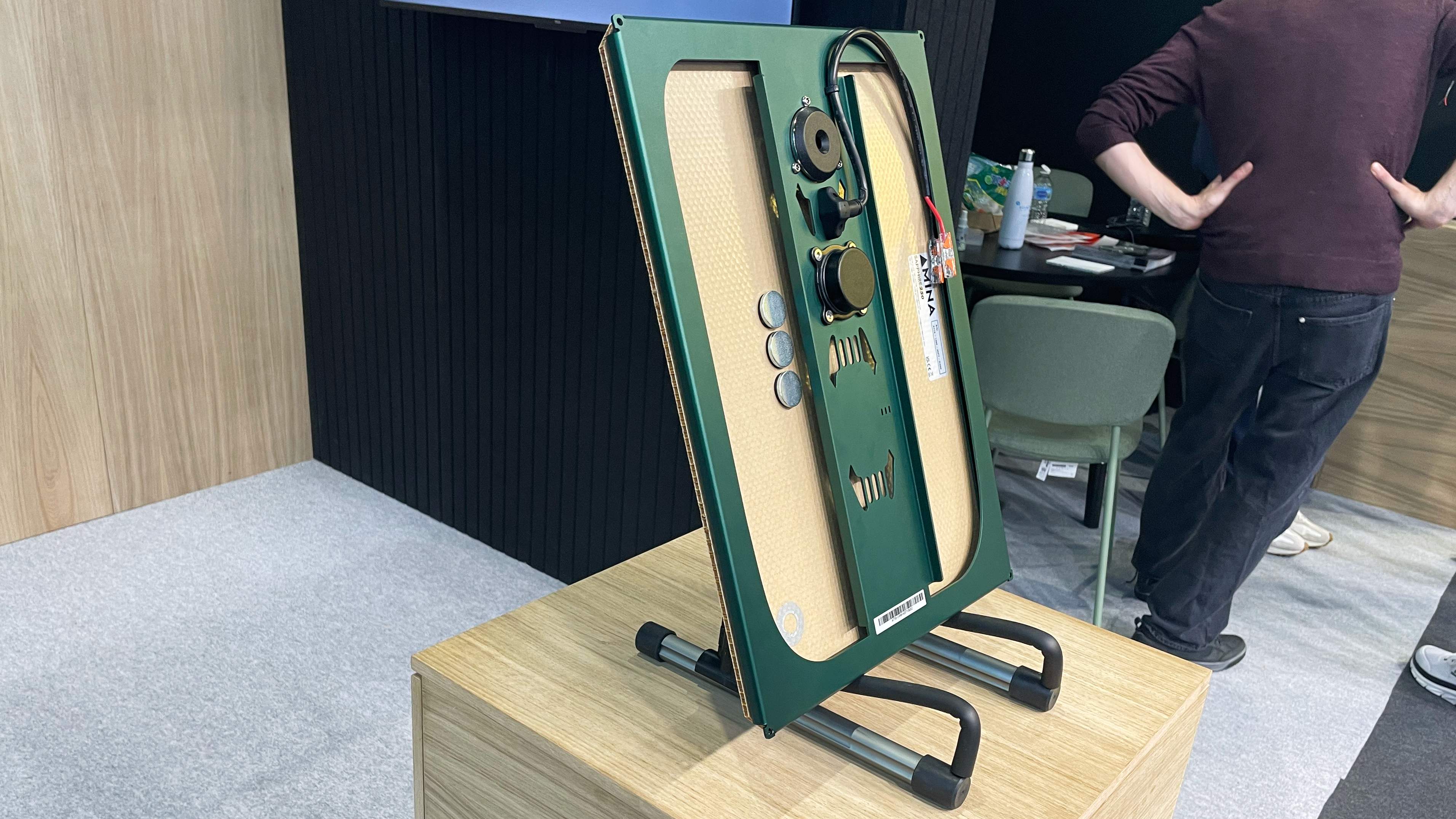 The Amina Sapphire in-wall speaker, at the ISE 2026 trade show