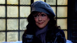 Colleen Zenk as Jordan in a hat and wig in The Young and the Restless