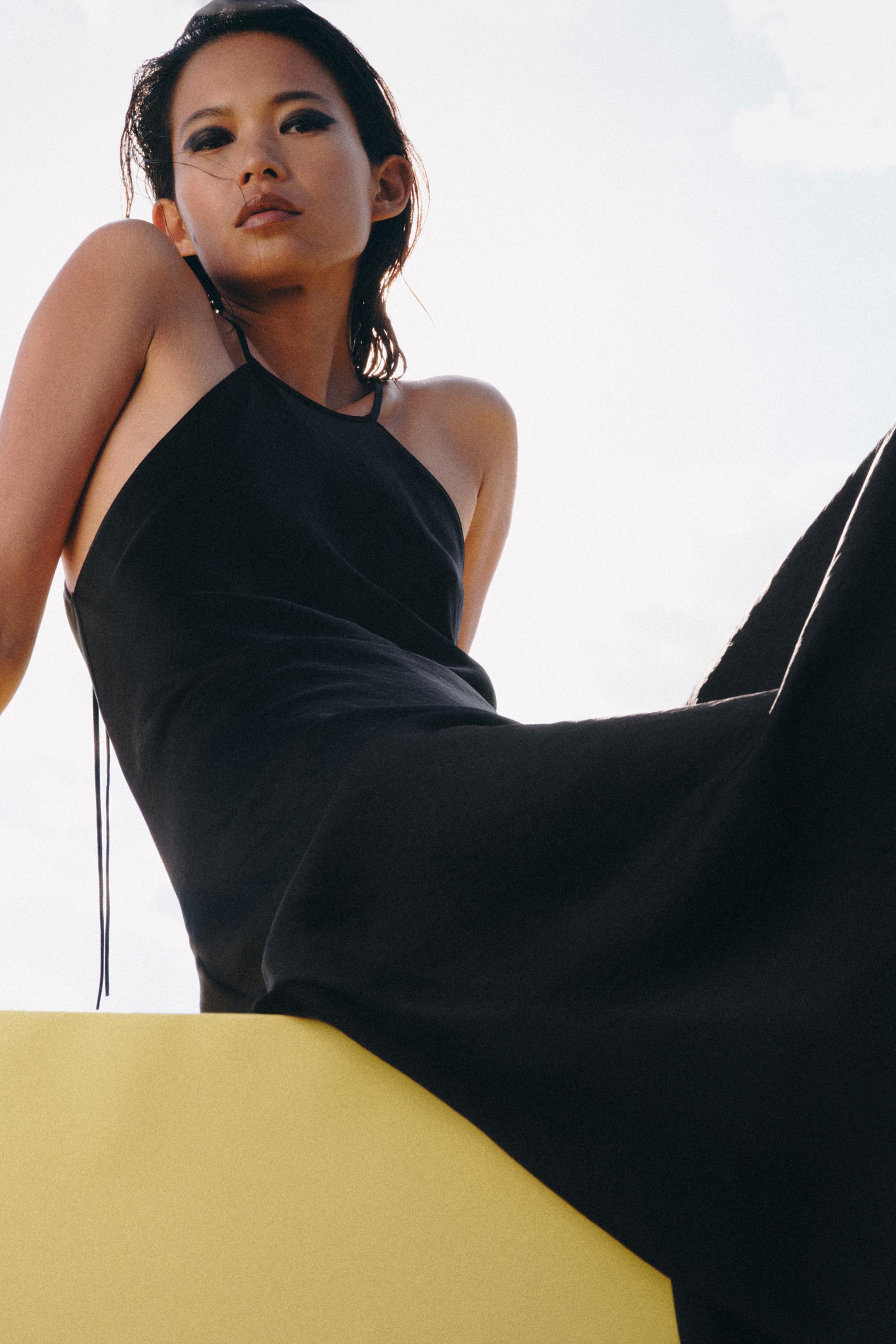 Zw Collection Satin Effect Halter Dress
